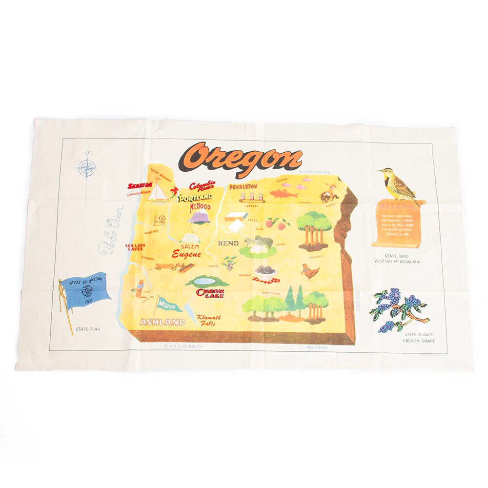 Cavallini, Cotton, Tea Towel, Oregon
